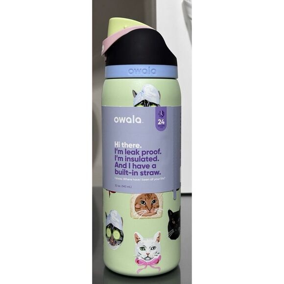 Owala 32oz Freesip Water Bottle, CAT COLLAGE - Picture 2 of 5